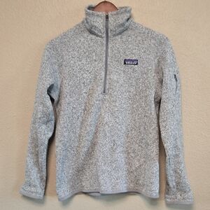 Patagonia Light Gray Fleece Half-Zip Pullover